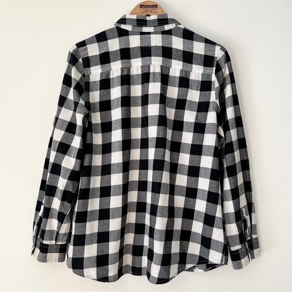 Old Navy Black & White Plaid Button Down Flannel Shirt Size L - Picture 6 of 10